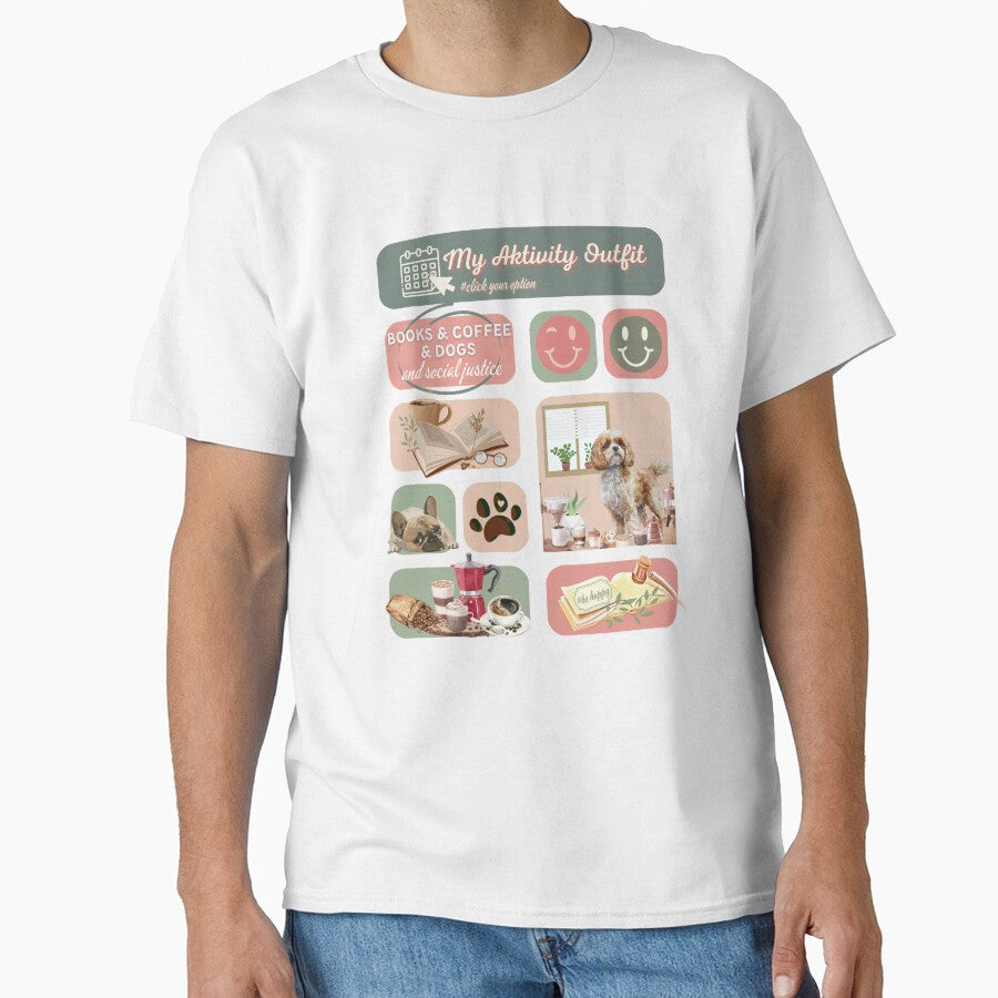 books and coffee and dogs and social justice - My activity outfit with Smiley by PositiveIdeas T-Shirts,... (Image 1)