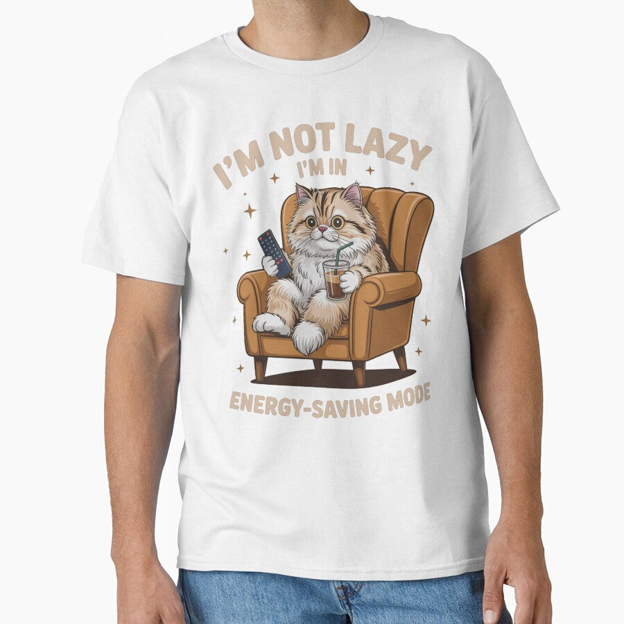 I'm Not Lazy I'm In Energy Saving Mode Funny Cat by legendaryskins