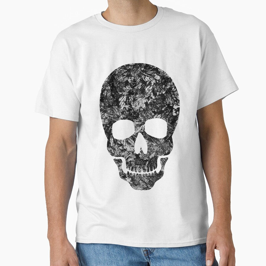 White leaves in darkest skies abstract skull by TitaCris T-Shirts, Hoodie, Sweatshirt | BlankRebels.com (Image 1)