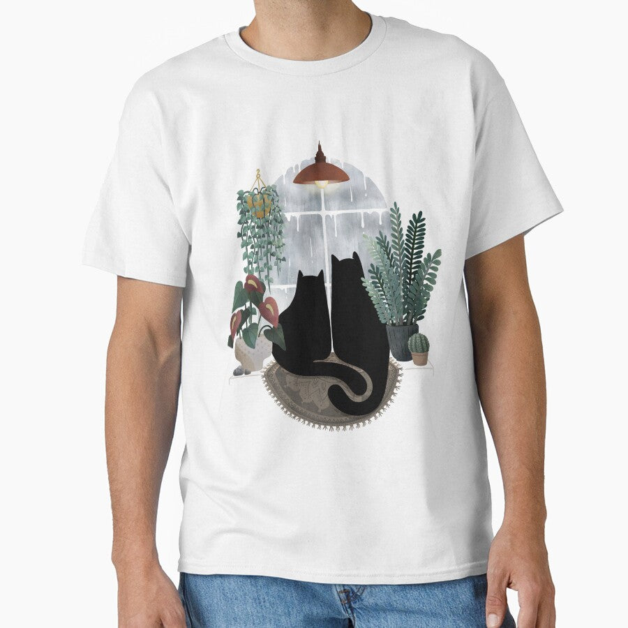 Rainy Day Cats (on White) by littleclyde T-Shirts, Hoodie, Sweatshirt | BlankRebels.com (Image 1)
