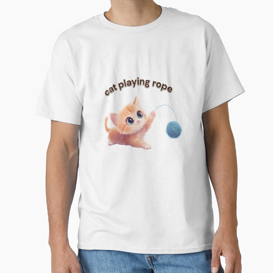 Cute Kitten Playing with Yarn Ball by Suwit Thiamtanong T-Shirts, Hoodie, Sweatshirt | BlankRebels.com (Image 1)