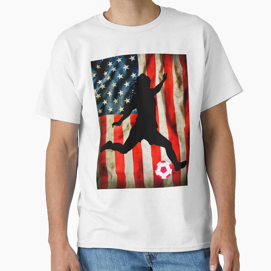 Female soccer and american flag by erozzz