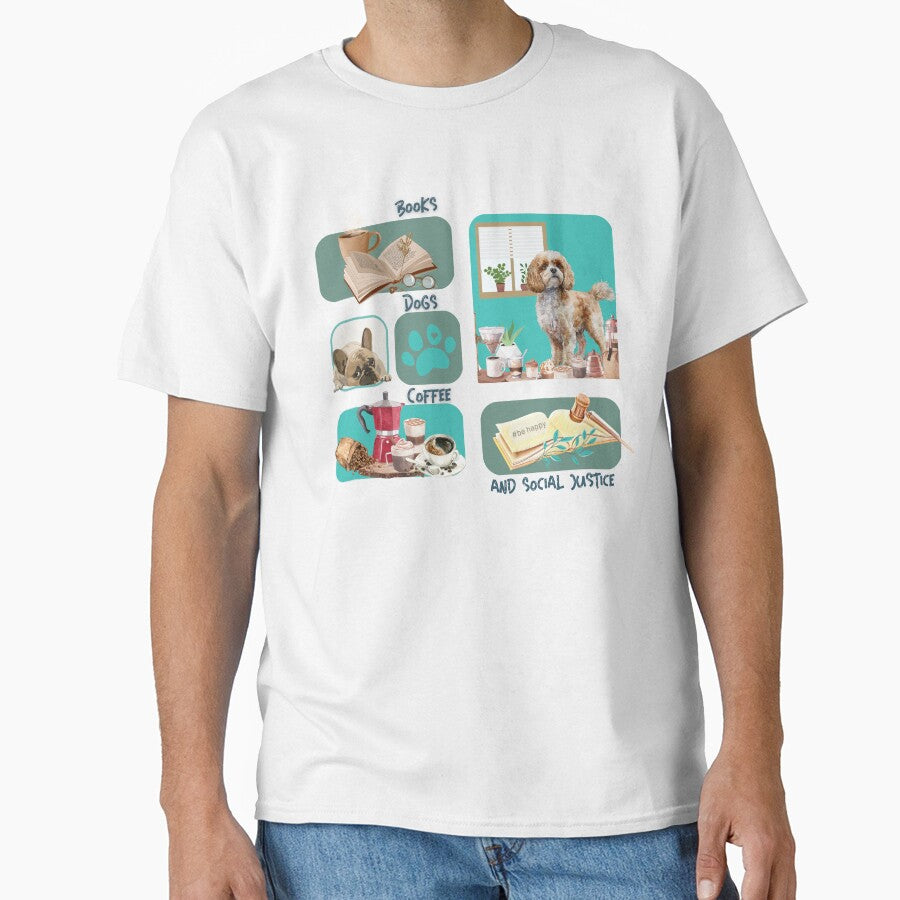 books and coffee and dogs and social justice by PositiveIdeas T-Shirts, Hoodie, Sweatshirt | BlankRebels.com (Image 1)
