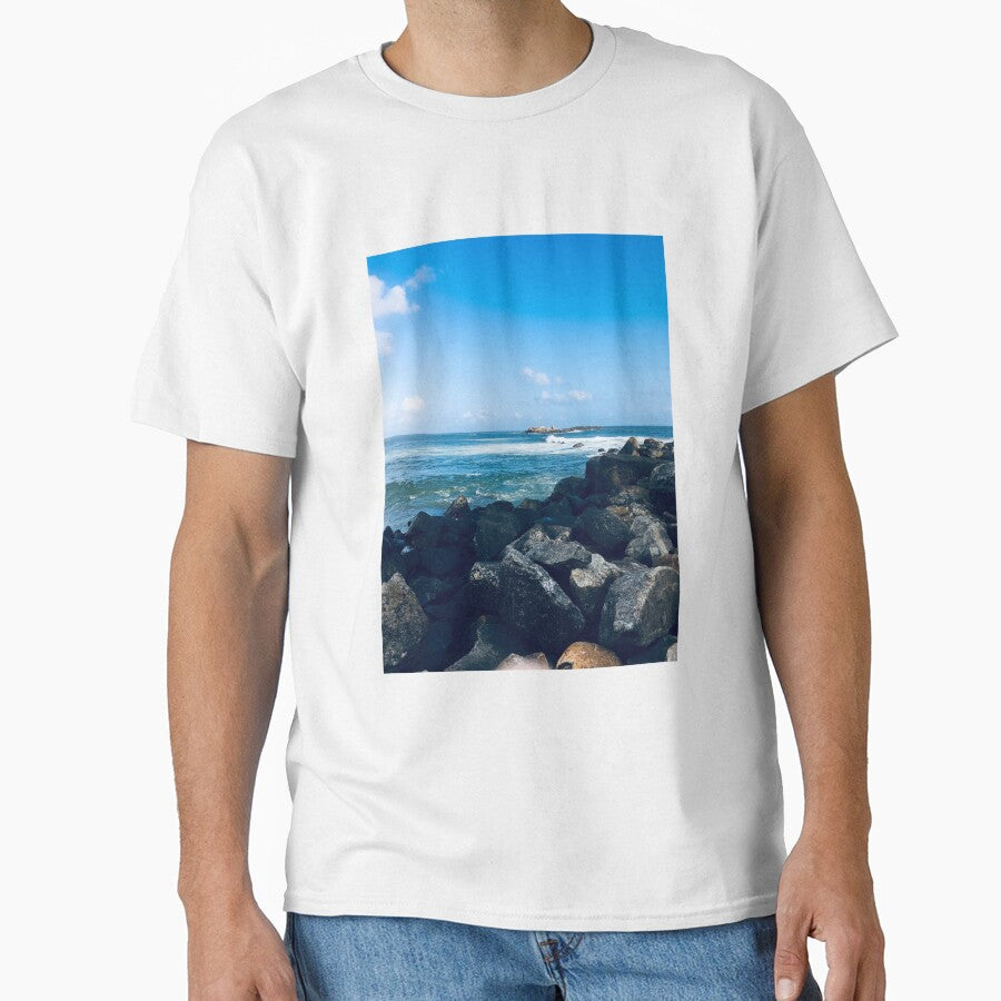 Beautiful ocean view with rocks by NishanthiKG T-Shirts, Hoodie, Sweatshirt | BlankRebels.com (Image 1)