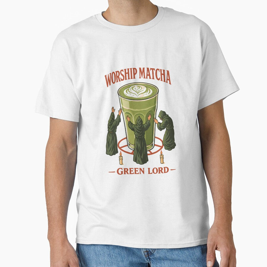 Worship Matcha – Green Lord Retro Design by Everyday shop | Creativity first | Eastern Europe Style T-Shirts,... (Image 1)