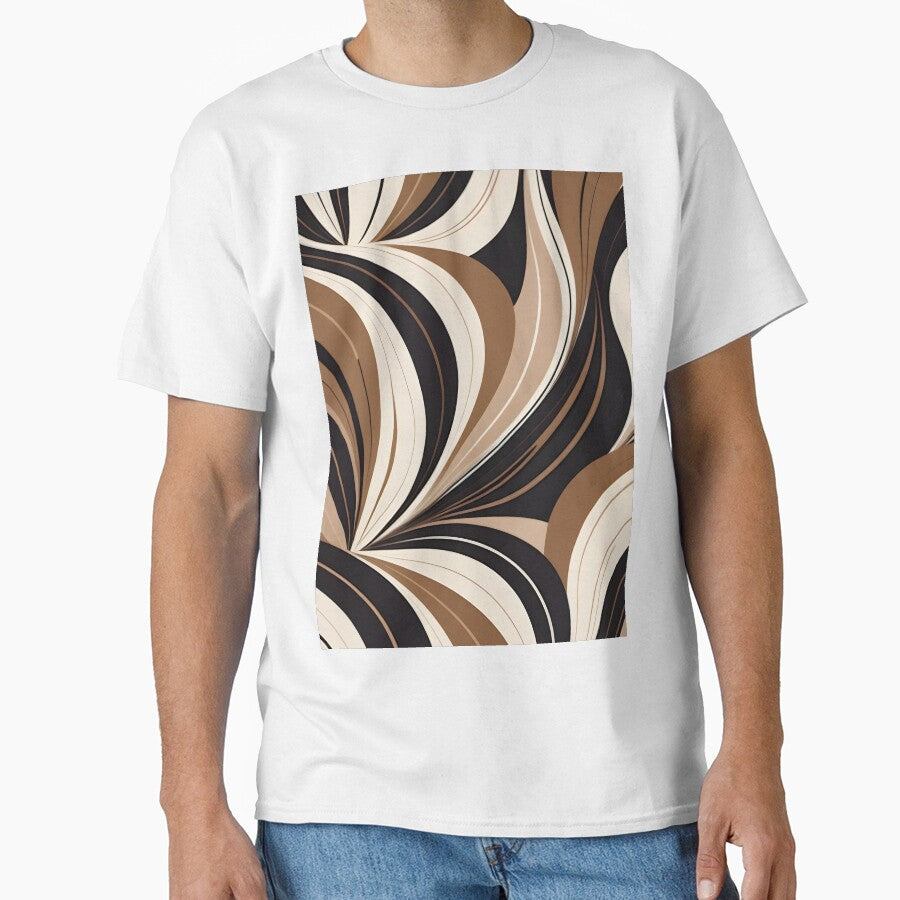 Mid Century Modern Abstract Botanical Chocolate Brown, Beige by Prints and Lifestyle T-Shirts, Hoodie, Sweatshirt (Image 1)