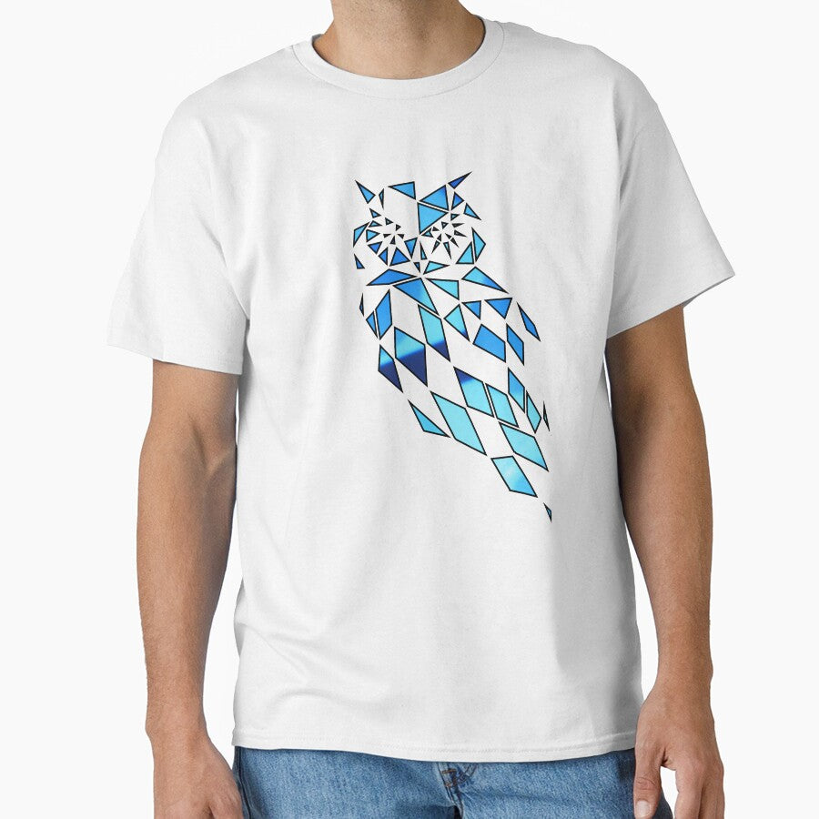 Stained Glass Lost Owl in Blue by KineticZen