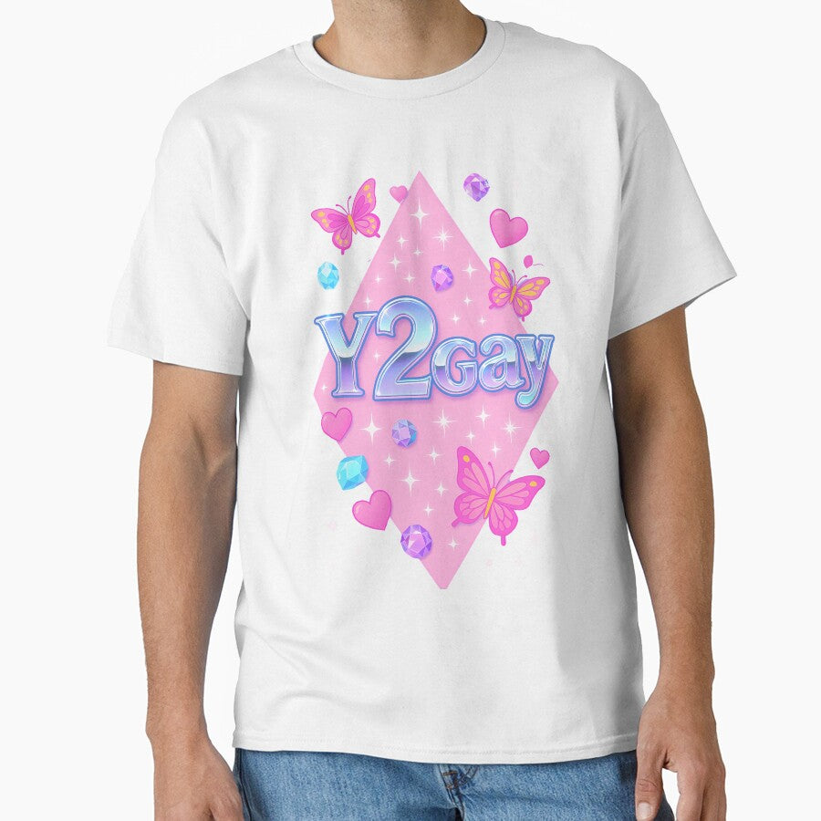 Y2Gay – 2000s Queer Aesthetic Butterfly Pride Design by Haus Of Sin T-Shirts, Hoodie, Sweatshirt | BlankRebels.com (Image 1)