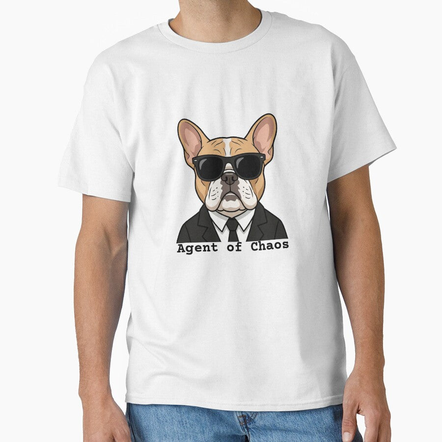 Agent of Chaos Dog Shirt: Cool Frenchie Tee by Deadpan Design Syndicate Hoodie, Sweatshirt | BlankRebels.com (Image 1)