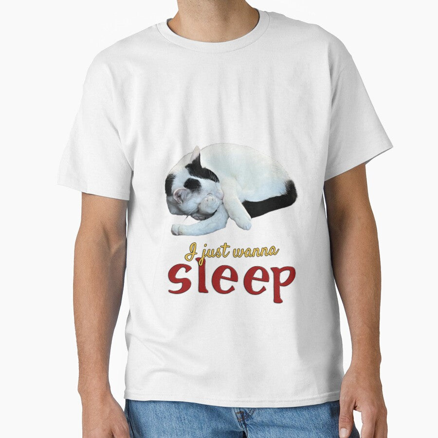 I Just Wanna Sleep Cute Cat Word Art by Amazing Arts Designs