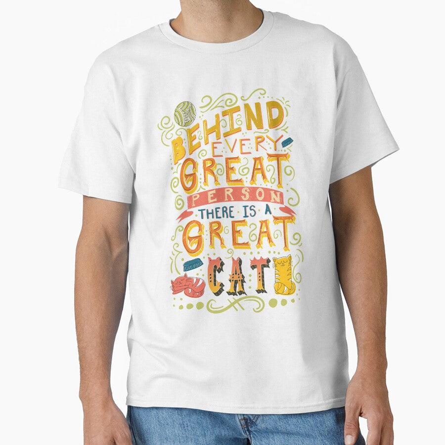Behind every great person, there is a great cat by abbymalagaART T-Shirts, Hoodie, Sweatshirt | BlankRebels.com (Image 1)