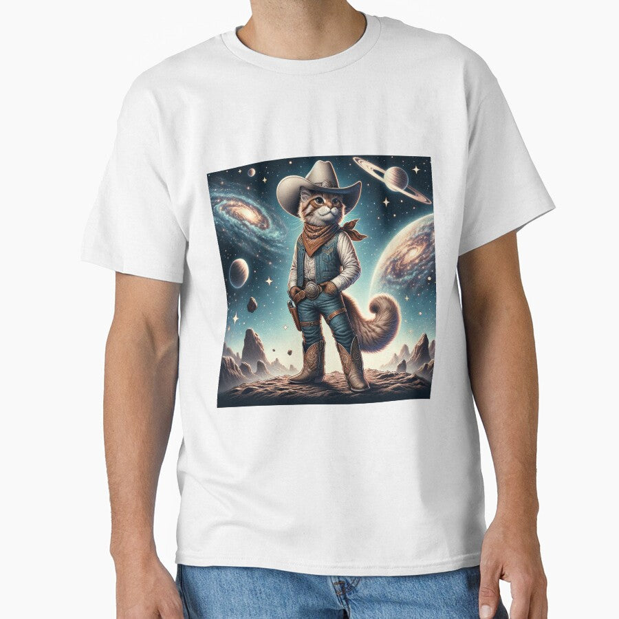 Space Cat Cowboy by RayFineArt T-Shirts, Hoodie, Sweatshirt | BlankRebels.com (Image 1)