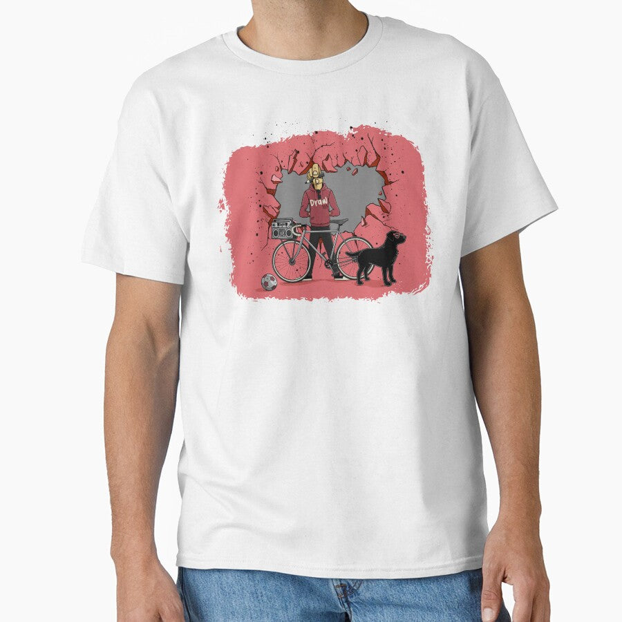 Draw man with bike & dog by Jesus Alberto Padrón