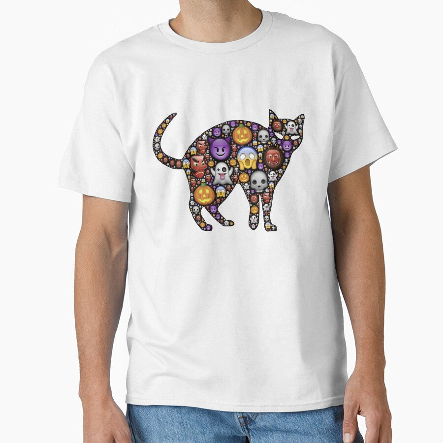 Black Cat Emoji Style Halloween design - Black Cat Halloween by AR Studios T-Shirts, Hoodie, Sweatshirt (Image 1)