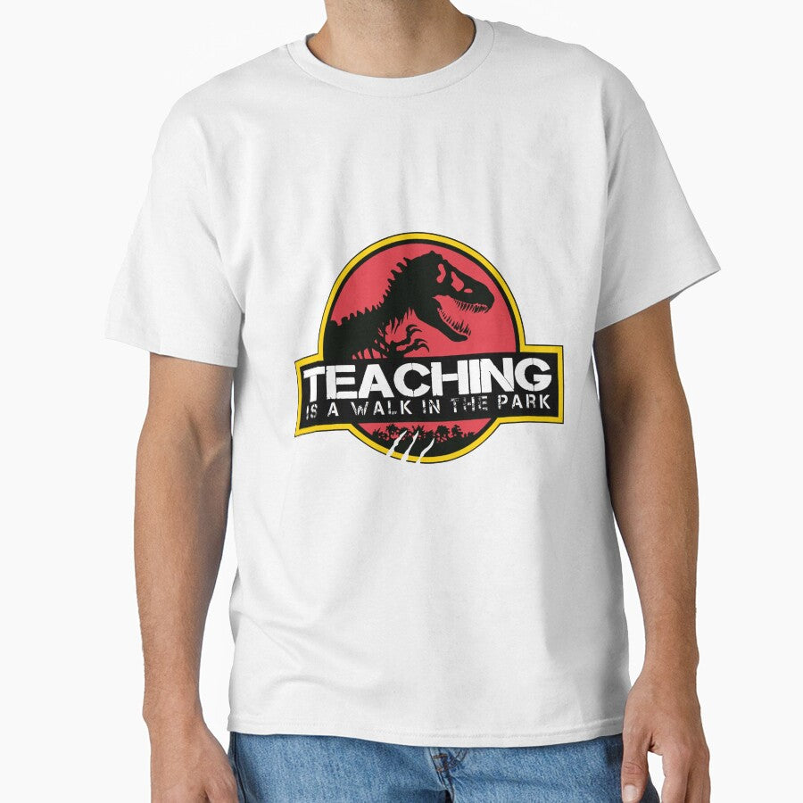 Teaching Is A Walk In The Park Dinosaur Teacher T Rex by yellowdellow T-Shirts, Hoodie, Sweatshirt (Image 1)