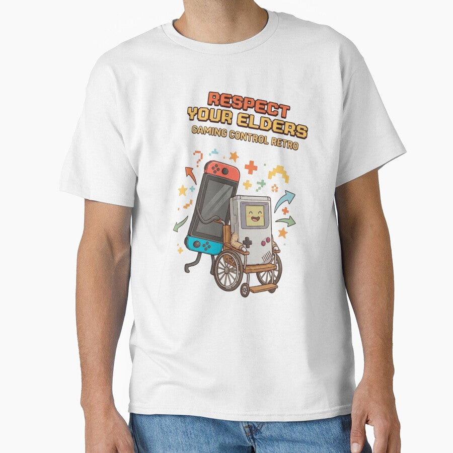 Respect Your Elders Gaming Control Retro - Funny 80s 90s Retro Gamer Gift by One More T-shirt Hoodie, Sweatshirt (Image 1)