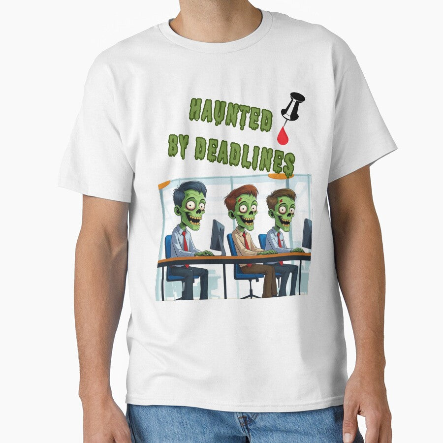 Haunted by Deadlines – Funny Zombie Office Halloween Design by Kindloom
