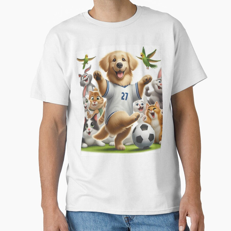 Funny Animals Playing Soccer Football Team, Kids Sports Animal Lover Gift by E.D.CH designs.