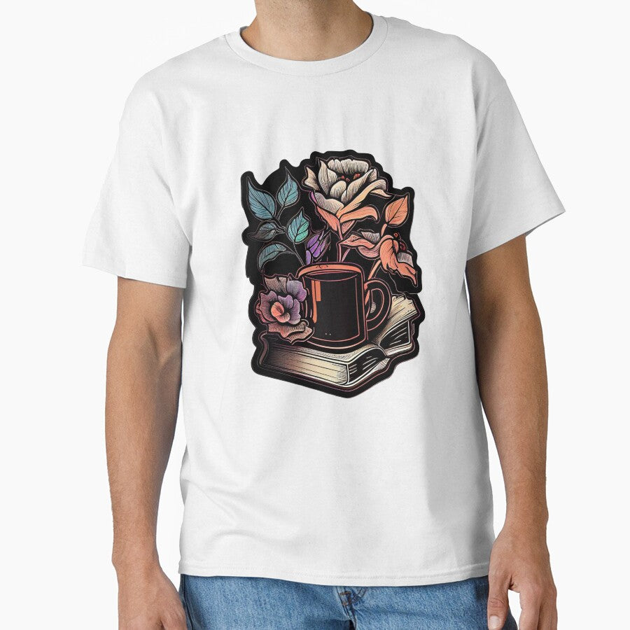 Book Coffee And Flowers Book And Coffee Lovers T-shirts And Stickers by WhySoSerious⭐⭐⭐⭐⭐ Hoodie, Sweatshirt (Image 1)