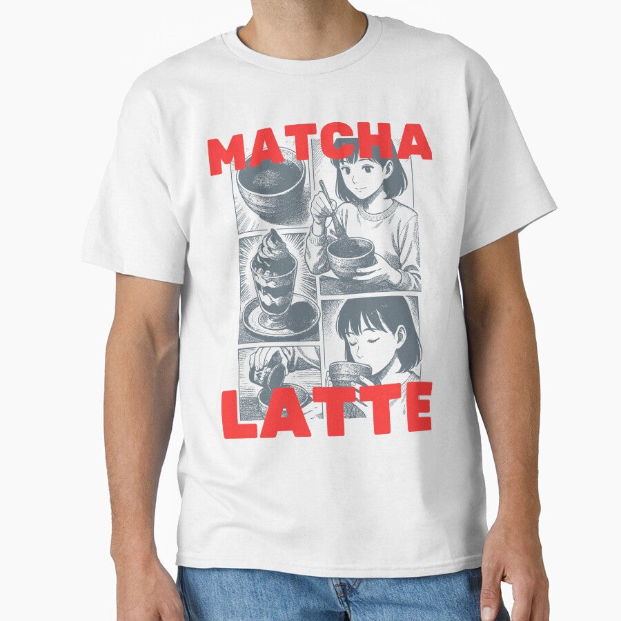 Matcha Latte Manga Panel Tee – Japanese Aesthetic by theinkedprintco Hoodie, Sweatshirt | BlankRebels.com (Image 1)