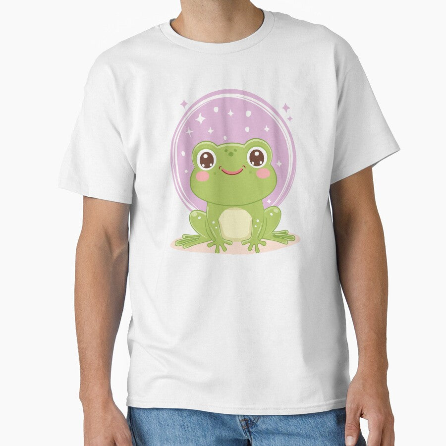 Kawaii Frog – Cute Green Frog Art by Rocamisetas T-Shirts, Hoodie, Sweatshirt | BlankRebels.com (Image 1)