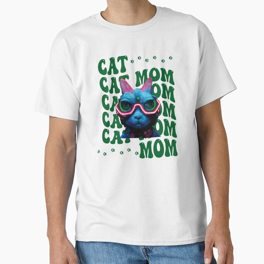 funky neon colorful cat MOM aesthetic by cocomelon168 T-Shirts, Hoodie, Sweatshirt | BlankRebels.com (Image 1)