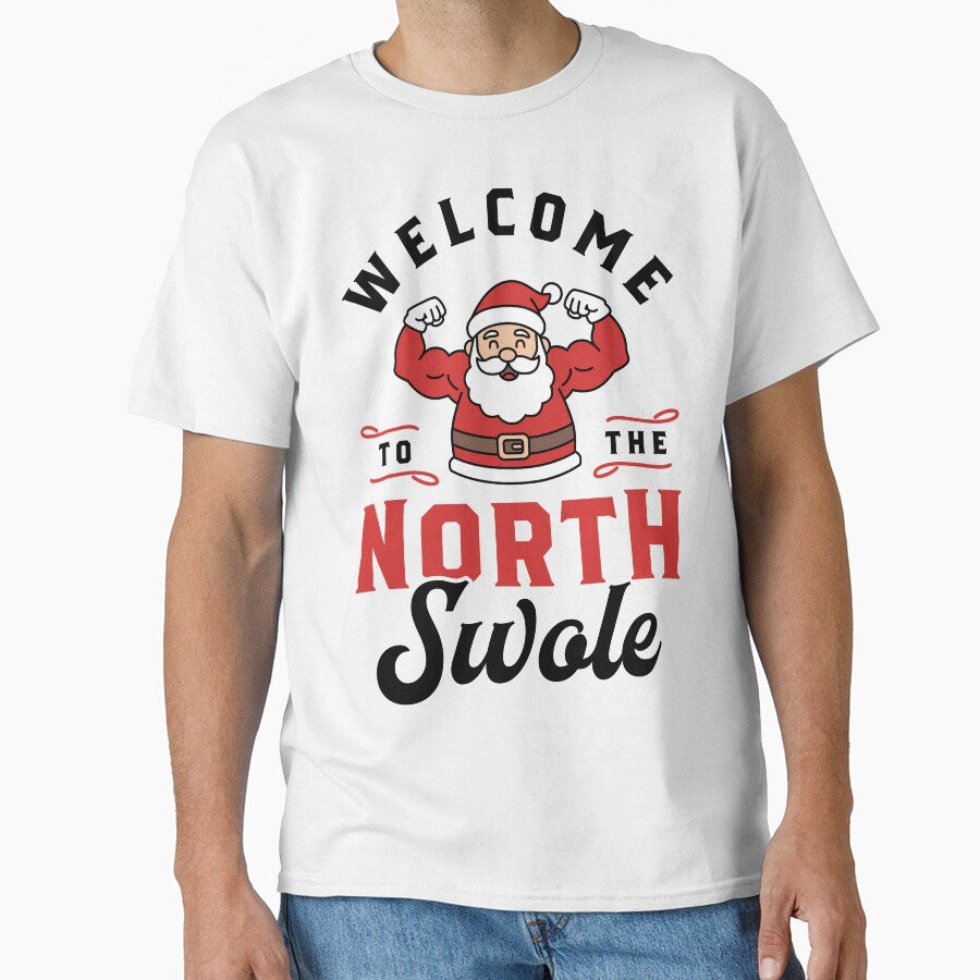 Welcome to the North Swole - Funny Santa Flexing Gym Bodybuilding Christmas Design by Brogress Project... (Image 1)