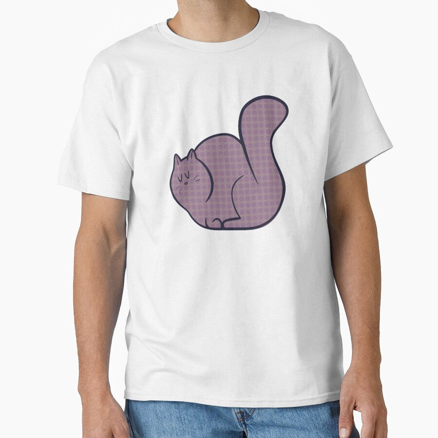 Cute Purple Cat Aesthetic Design – Minimal Kawaii Kitty Graphic by TheStephanieRome T-Shirts, Hoodie, Sweatshirt (Image 1)