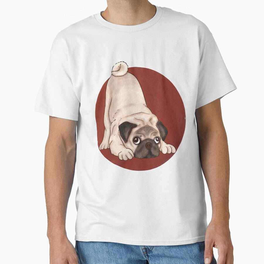 Downward Facing Pug (Large Print) by Myloveforpets T-Shirts, Hoodie, Sweatshirt | BlankRebels.com (Image 1)