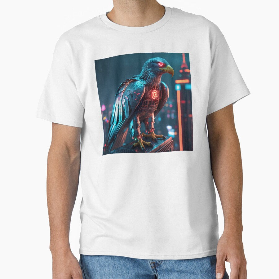 Cyberpunk Eagle | Futuristic Neon Bird Digital Art T-shirt & Hoodie by TTCCAI Sweatshirt | BlankRebels.com (Image 1)