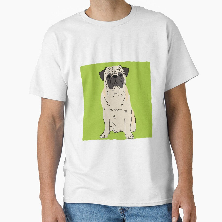 Pug In Green (Large Print) by Myloveforpets T-Shirts, Hoodie, Sweatshirt | BlankRebels.com (Image 1)