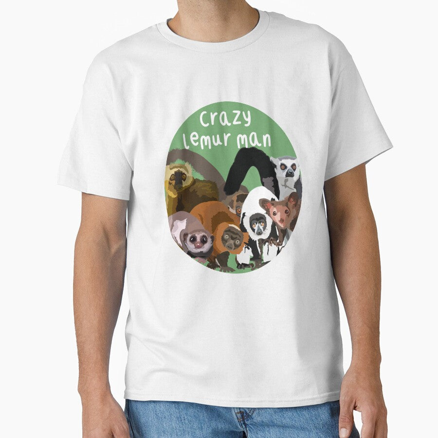 L is for Lemur Man, Crazy Lemur Man Illustration – Wild and Whimsical Madagascar Primate Art Design by... (Image 1)