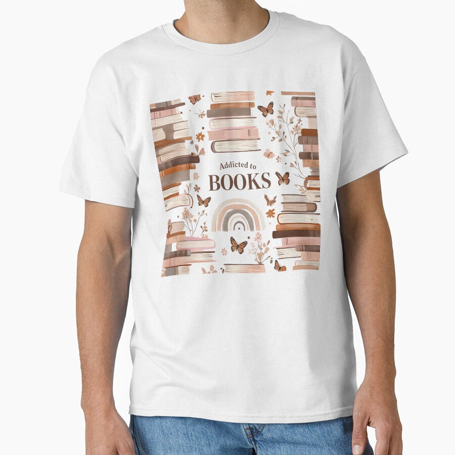 Addicted to Books Vintage Aesthetic Book Lover Art by Monascreativeempire T-Shirts, Hoodie, Sweatshirt (Image 1)