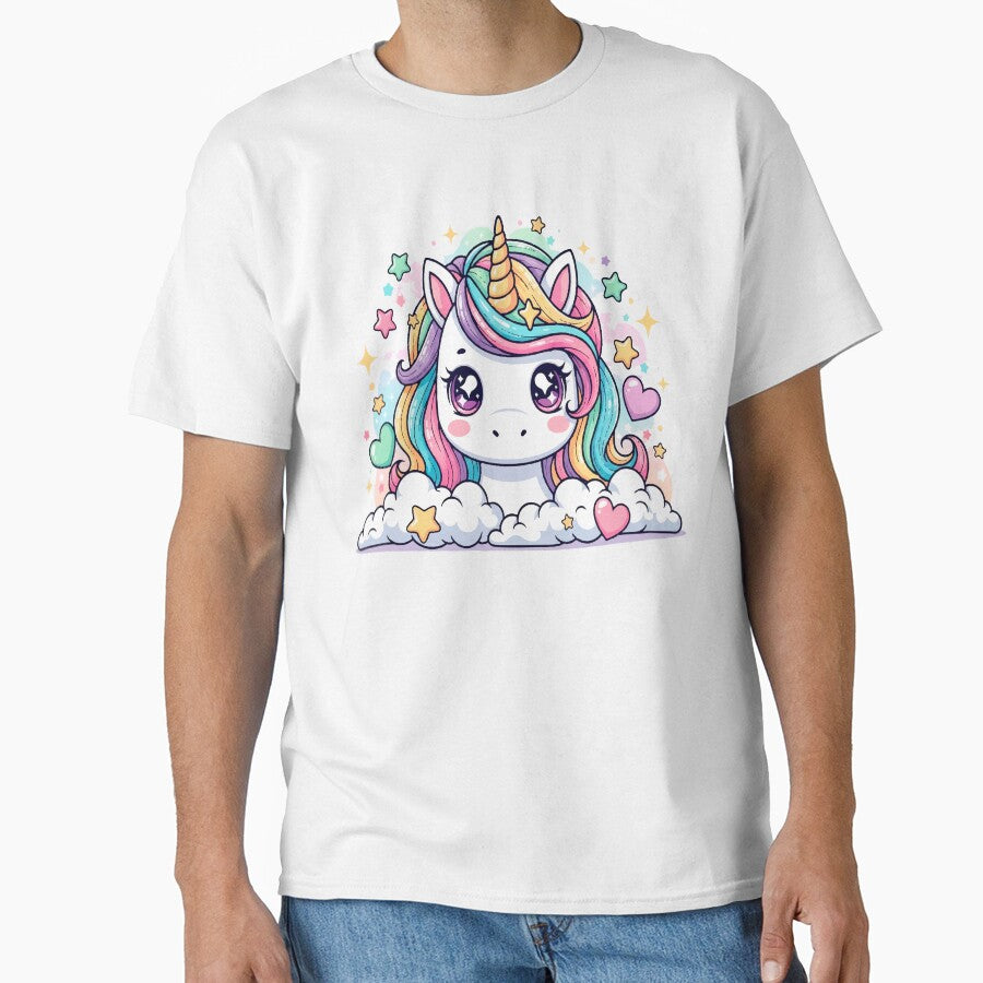 Kawaii Unicorn - Adorable and Colorful Illustration for Stickers and T-Shirts by  Ojo de Lilith Hoodie, Sweatshirt (Image 1)