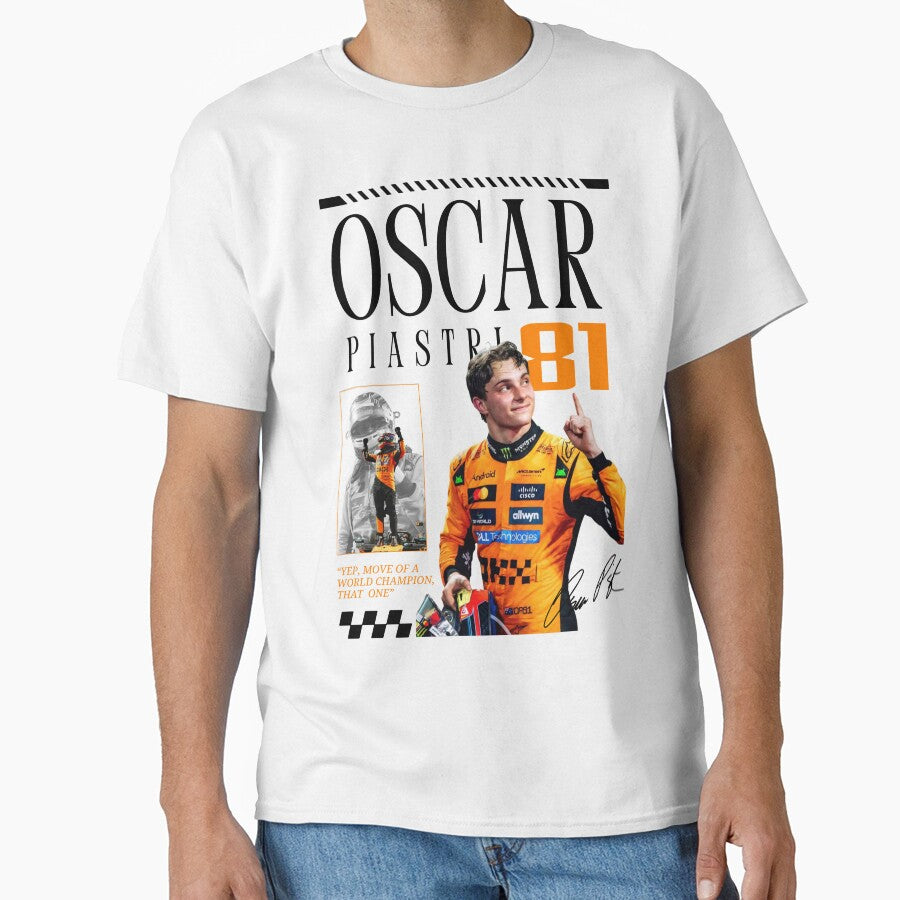 F1 Oscar Piastri Graphic - Black Transparent by BB040506 T-Shirts, Hoodie, Sweatshirt | BlankRebels.com (Image 1)