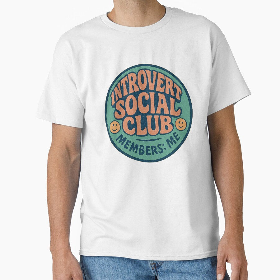 Introvert Social Club Funny Introvert Gift Anti Social Humor Sarcastic Quote Vintage Badge by... (Image 1)