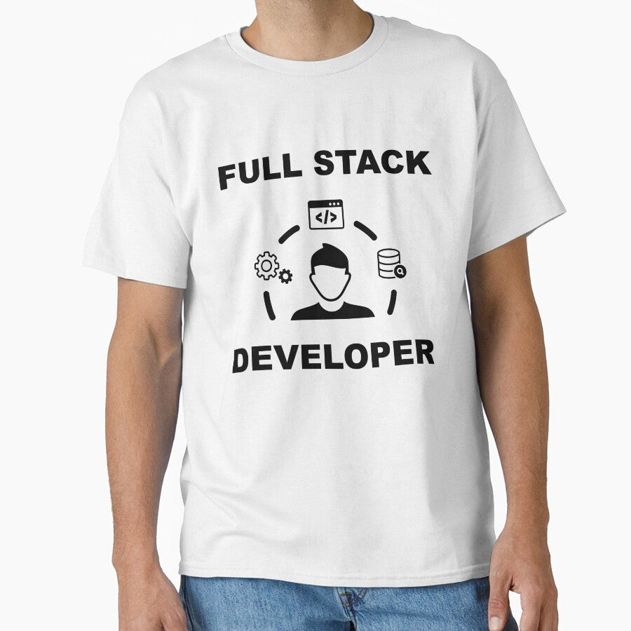 Full Stack Developer, Software Engineer, Computer Science, Web, WWW, Programming Humor, HTML, White by Max-Wear... (Image 1)