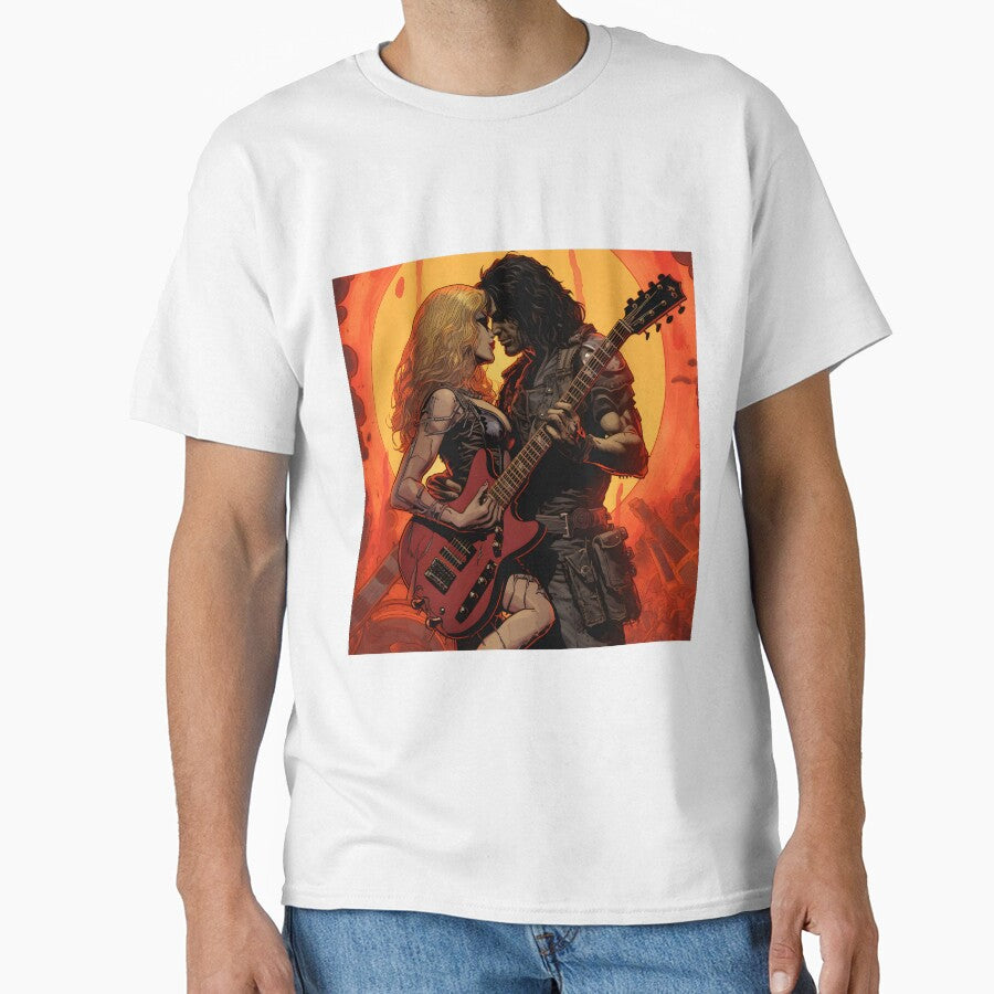 Valentines day vintage retro metalhead couple by AngelinaBezm T-Shirts, Hoodie, Sweatshirt | BlankRebels.com (Image 1)