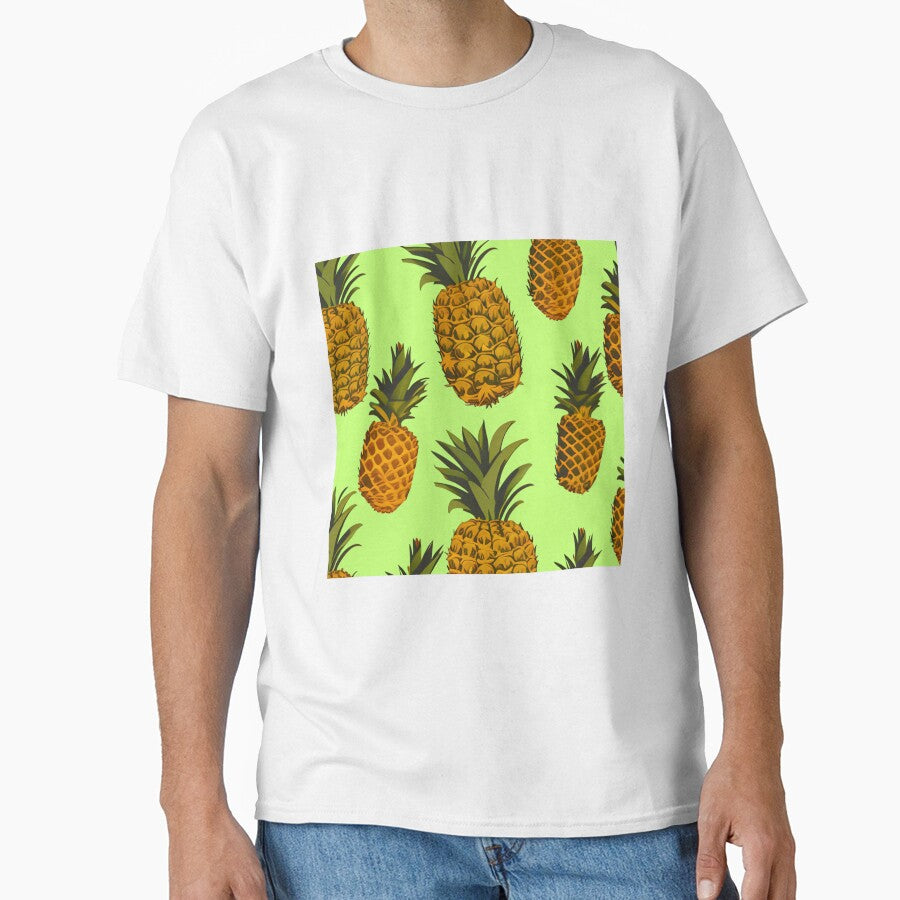 Pineapples on light green background by imagenia