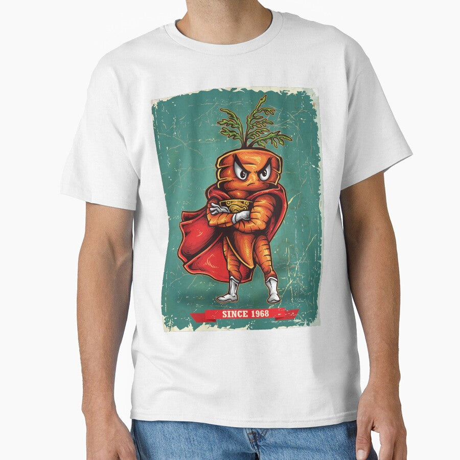Superhero Angry Carrot Foodie Trading Card by ProjectX23 T-Shirts, Hoodie, Sweatshirt | BlankRebels.com (Image 1)