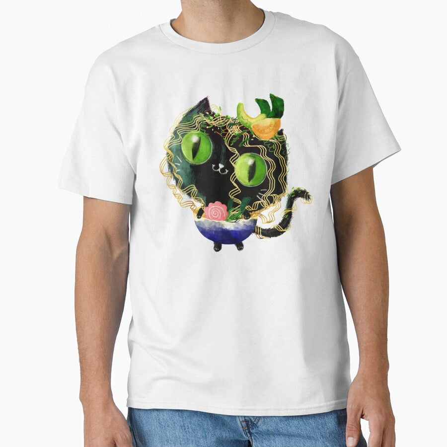Cute Black Cat in Halloween Ramen Costume by colonelle T-Shirts, Hoodie, Sweatshirt | BlankRebels.com (Image 1)