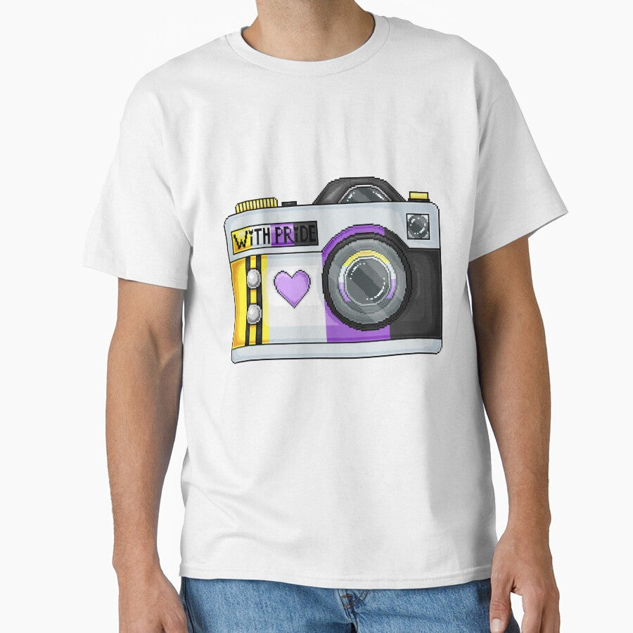 Non-Binary Pride Pixel Camera by MetallicWings15 T-Shirts, Hoodie, Sweatshirt | BlankRebels.com (Image 1)