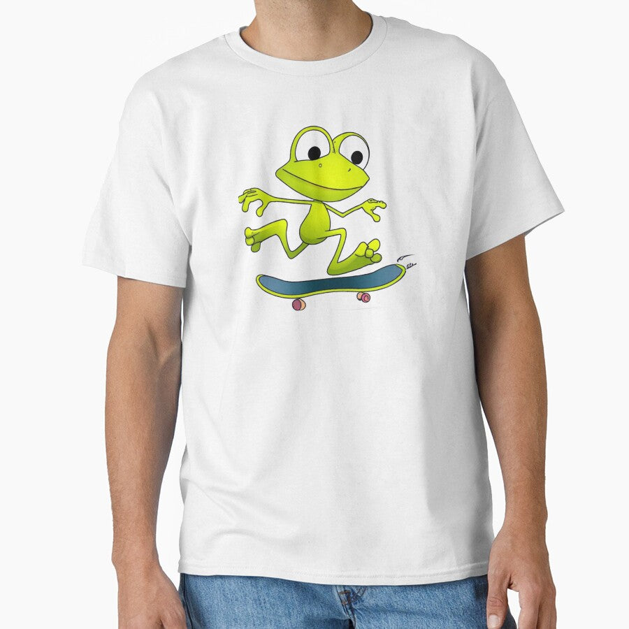 Cute Frog On Skateboard by The Love Quill T-Shirts, Hoodie, Sweatshirt | BlankRebels.com (Image 1)