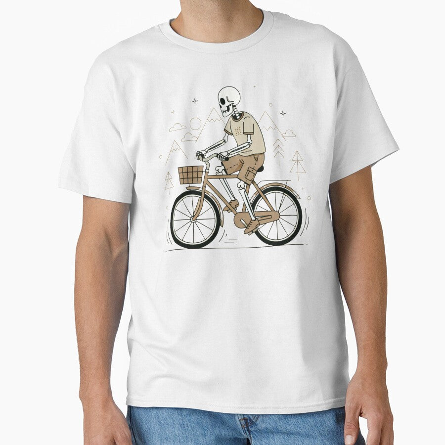BIKER | Minimalist Skeleton Streetwear Art by DEADLINE. T-Shirts, Hoodie, Sweatshirt | BlankRebels.com (Image 1)