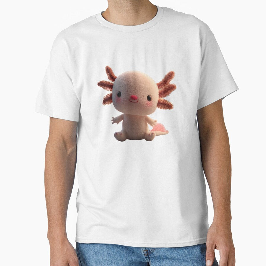 Adorable Kawaii Axolotl Plush – Cute Smiling Amphibian Character by MadeByACJ T-Shirts, Hoodie, Sweatshirt (Image 1)