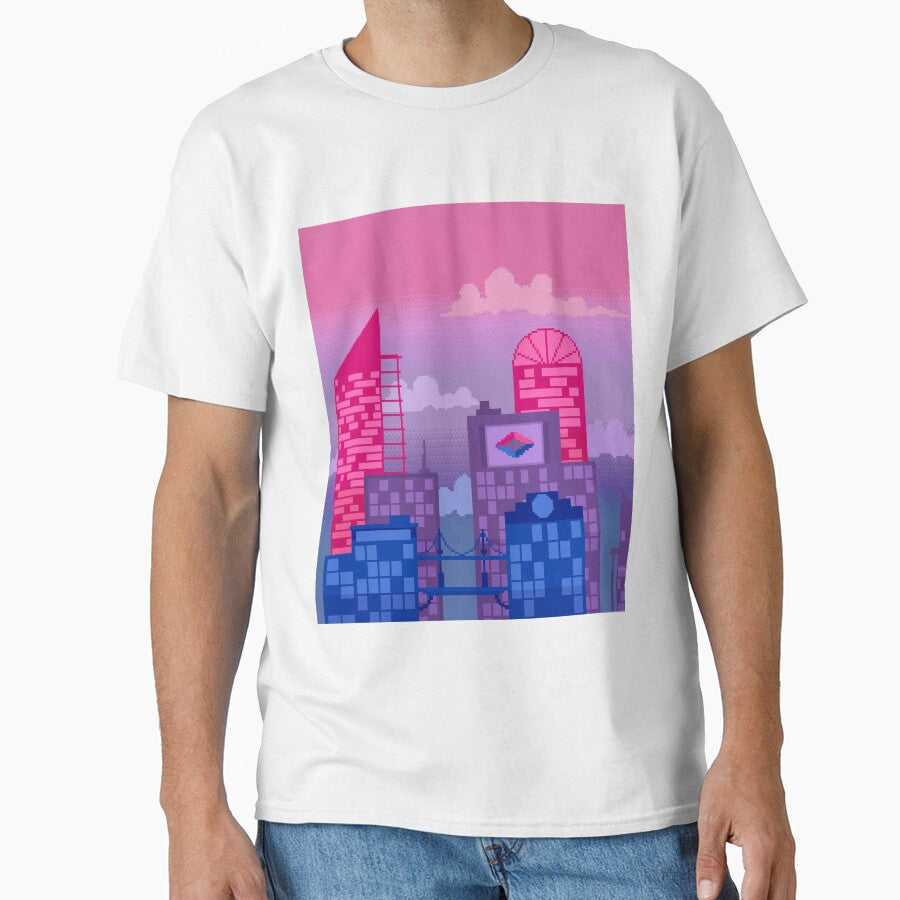 Pixel Bi Pride City by MetallicWings15 T-Shirts, Hoodie, Sweatshirt | BlankRebels.com (Image 1)