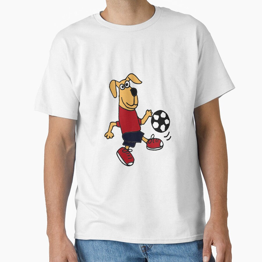 Funky Brown Dog Playing Soccer by Nature's Fancy