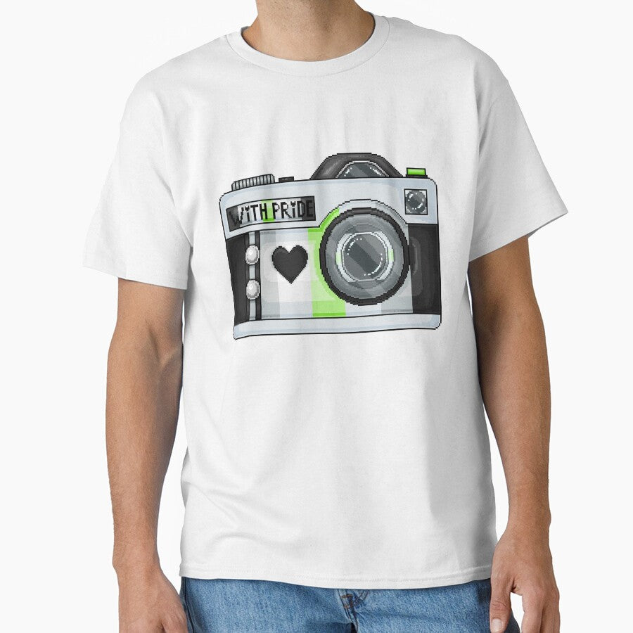 Agender Pride Pixel Camera T-Shirts, Hoodie, Sweatshirt