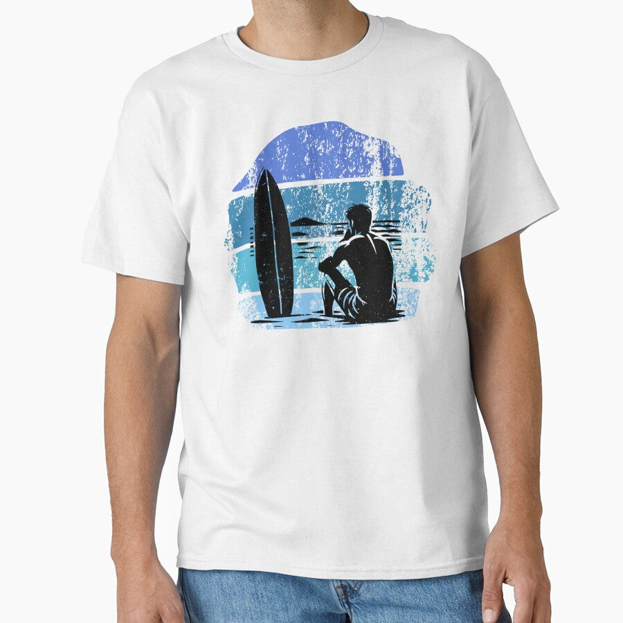 Vintage Surfer Retro Waiting For The Waves by Pavel1981 T-Shirts, Hoodie, Sweatshirt | BlankRebels.com (Image 1)