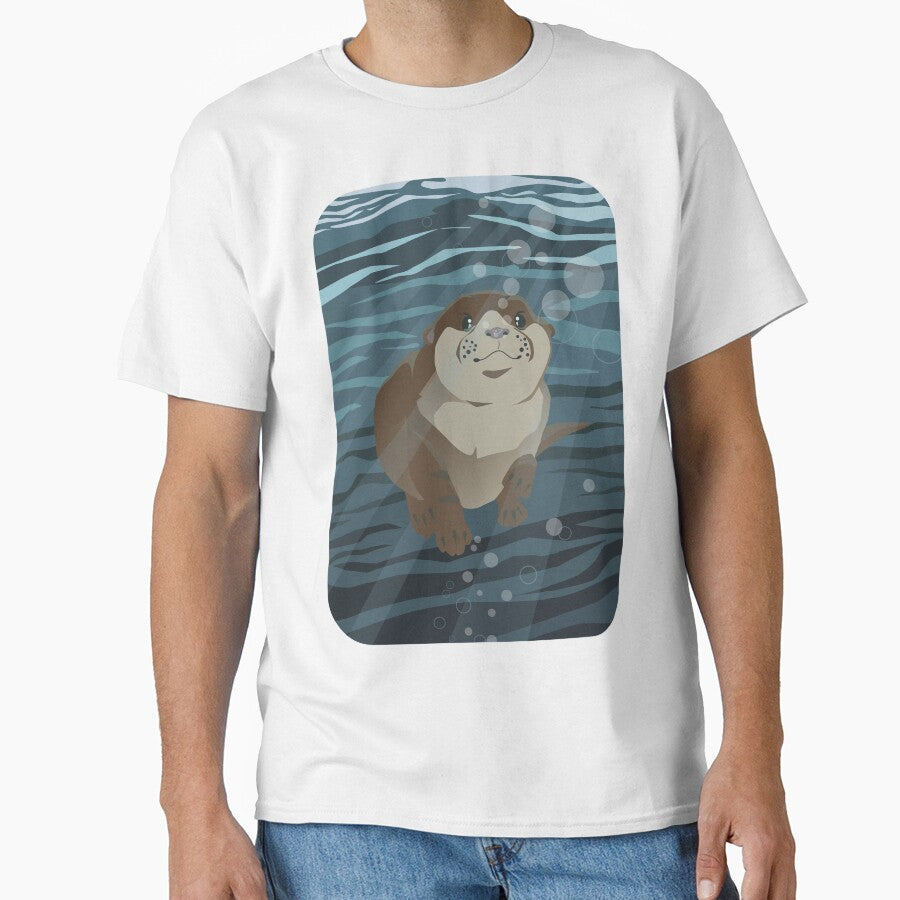 Otter Swimming Underwater by LeCouleur T-Shirts, Hoodie, Sweatshirt | BlankRebels.com (Image 1)